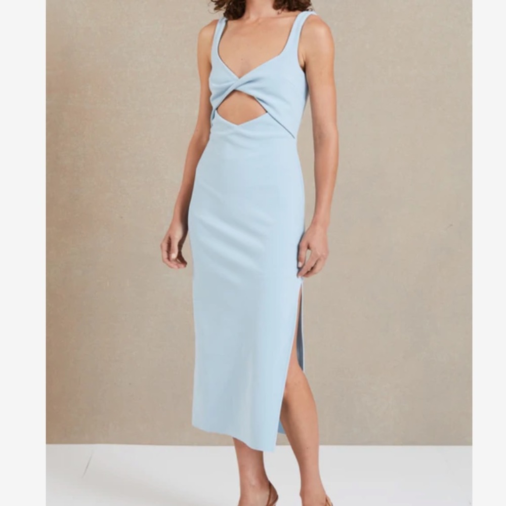 Bec + Bridge Baby blue cutout midi dress